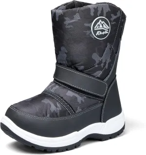 K KomForme Boys Girls Snow Boots Waterproof Winter Outdoor Boots(Toddler/Little Kid/Big Kid)