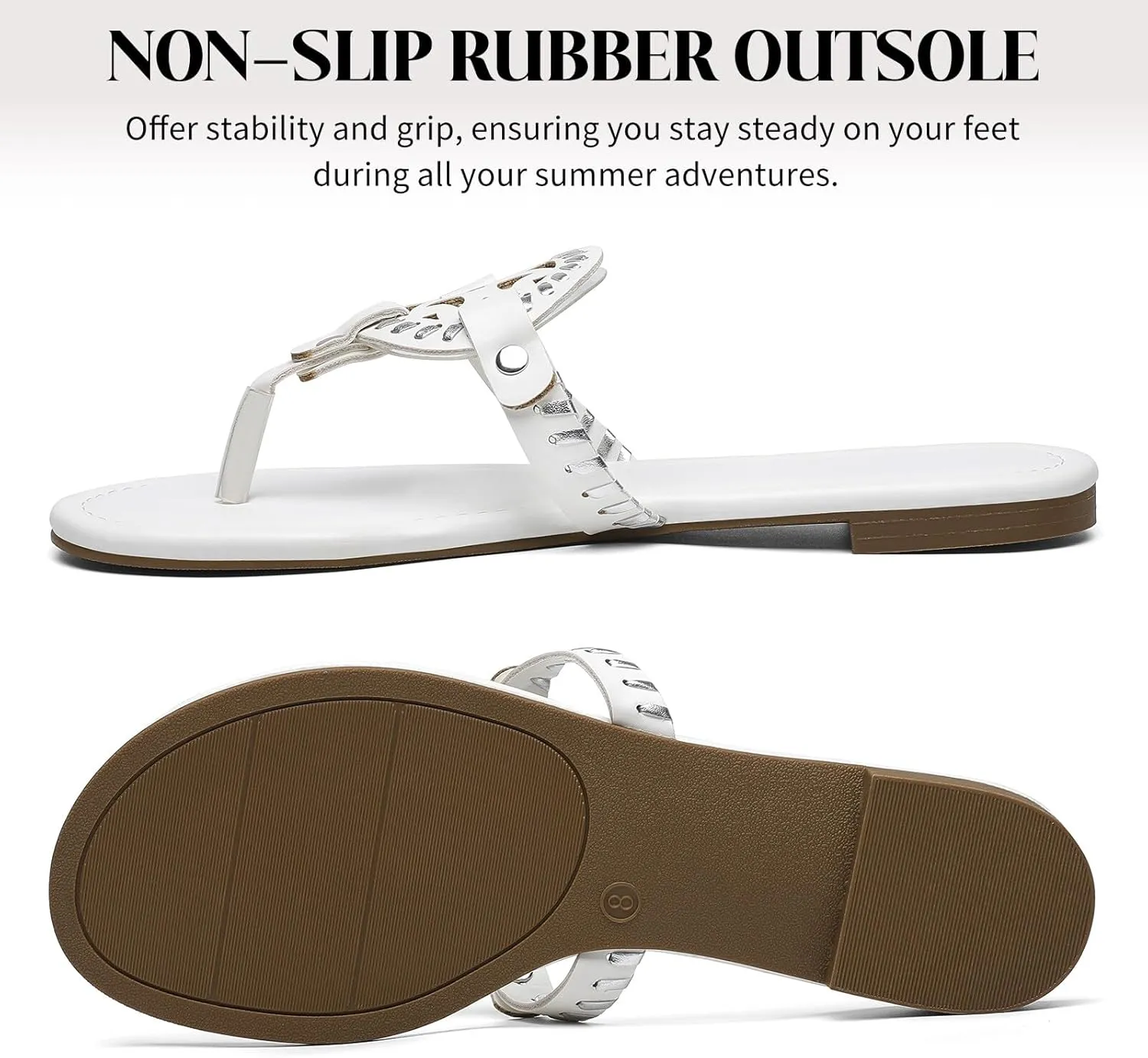katliu Women's Flat Sandals Flip Flop Thong Sandals Cute Dressy Sandals