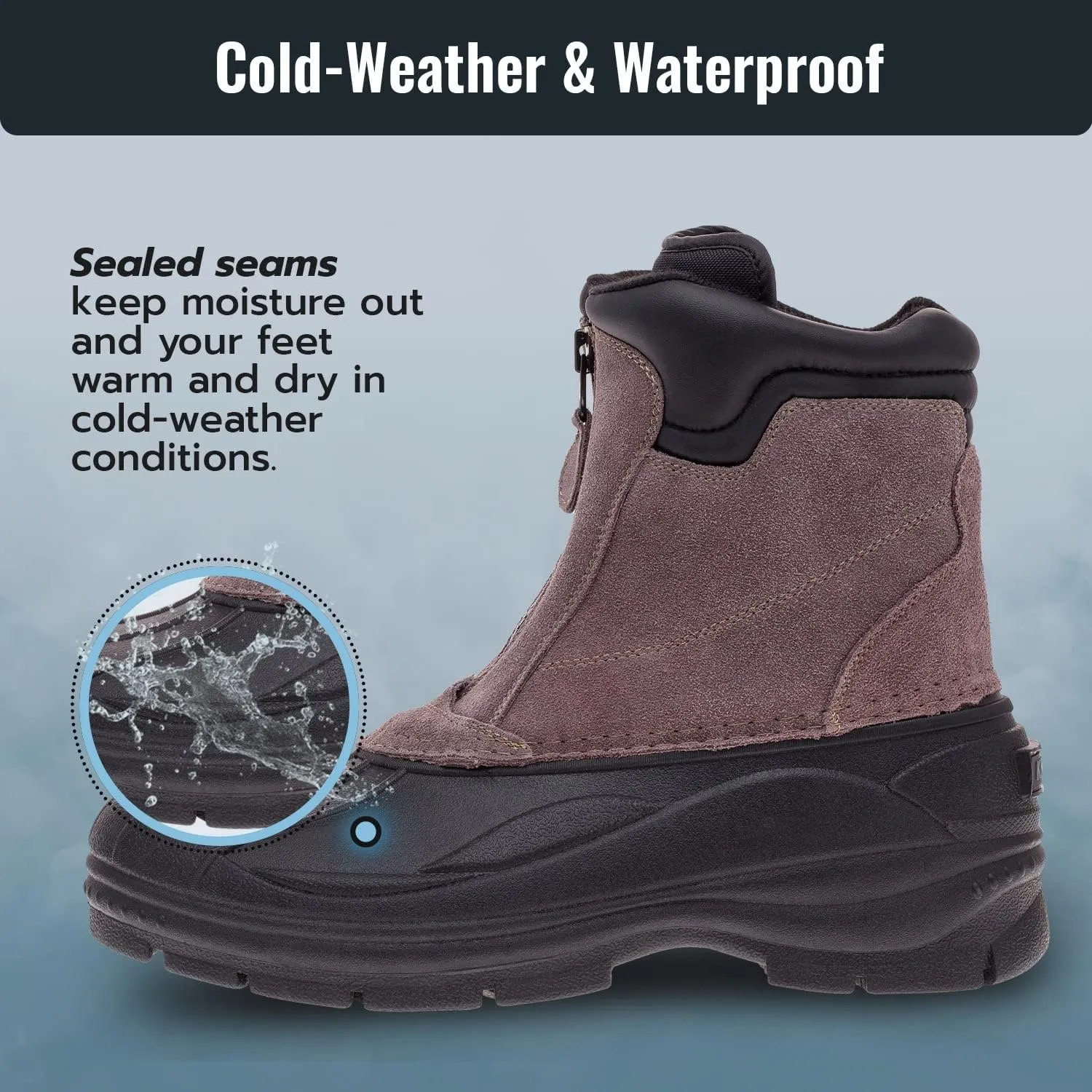 Khombu Men's Paul Insulated Winter Snow Boots with Zipper