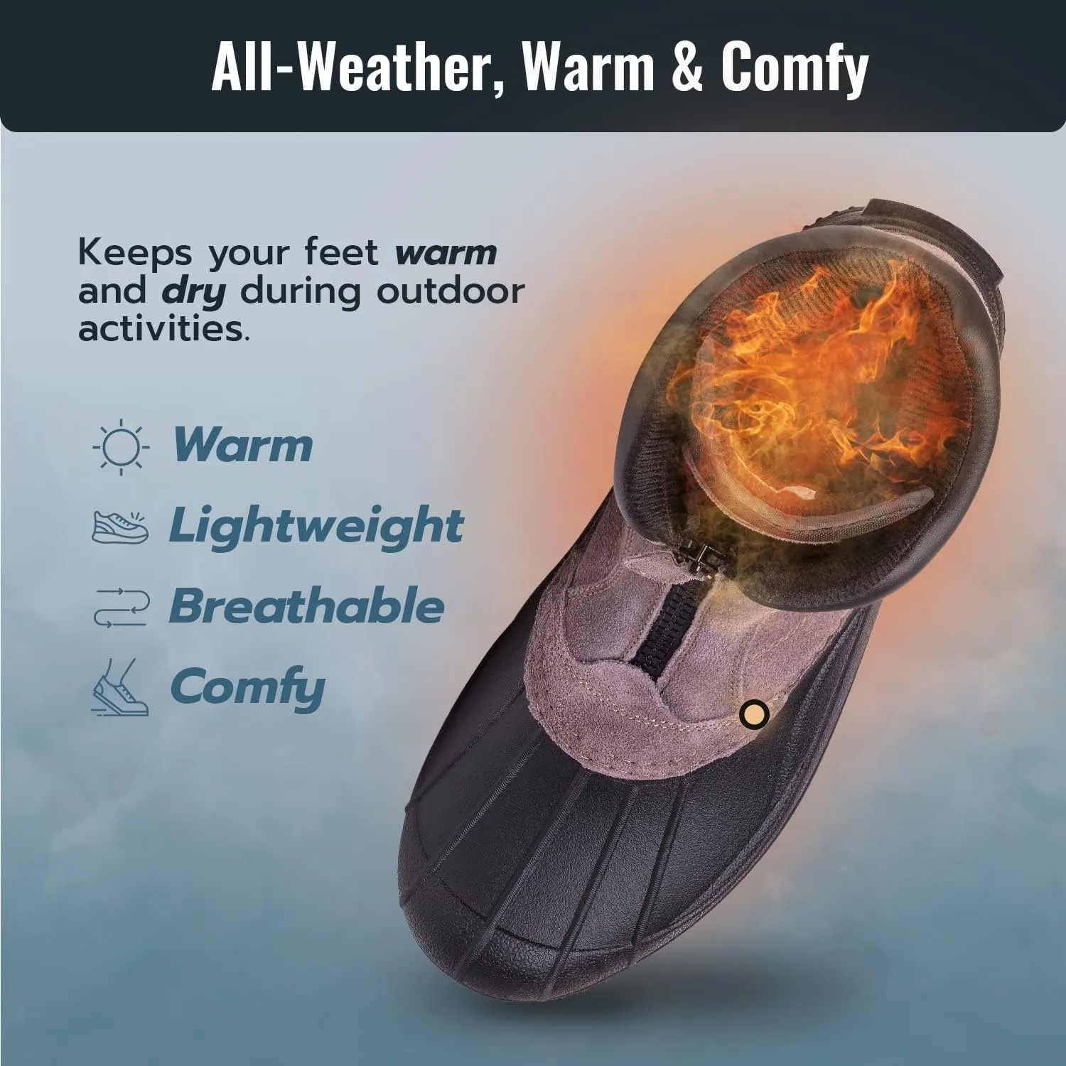 Khombu Men's Paul Insulated Winter Snow Boots with Zipper