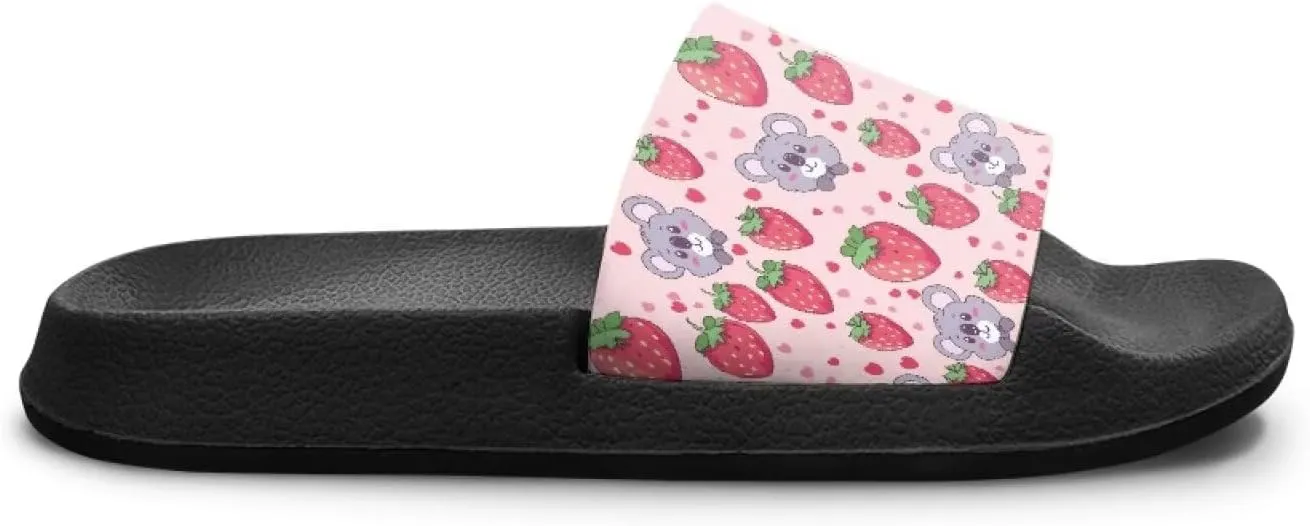 Kid Girls Slides Sandals For Kid Child Slippers Lightweight Non-slip Open Toe Comfy Shower Beach Funny Slide Sandals