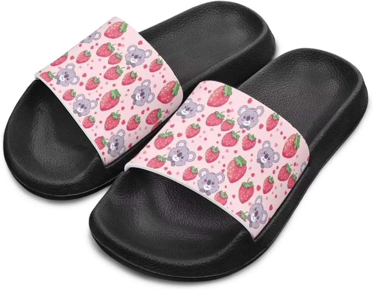 Kid Girls Slides Sandals For Kid Child Slippers Lightweight Non-slip Open Toe Comfy Shower Beach Funny Slide Sandals