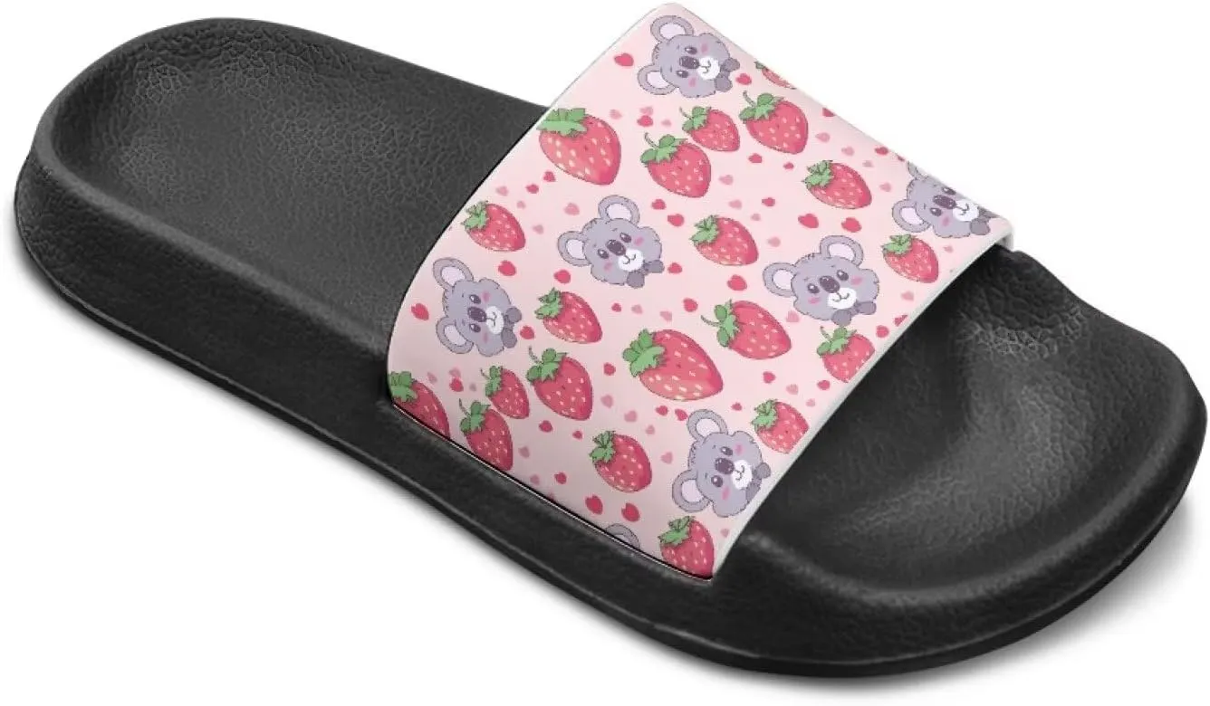 Kid Girls Slides Sandals For Kid Child Slippers Lightweight Non-slip Open Toe Comfy Shower Beach Funny Slide Sandals
