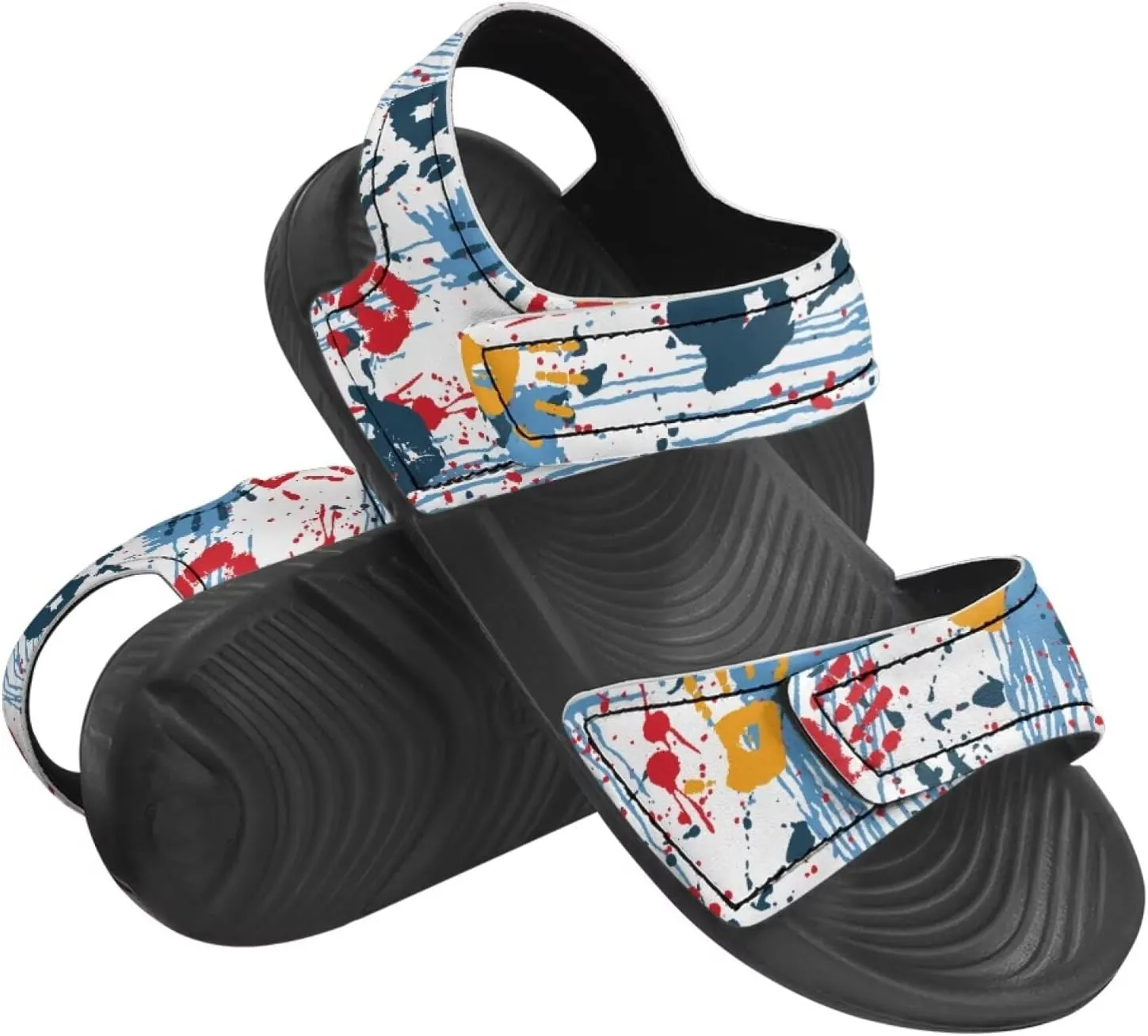 Kids Sandals Summer Shoes Girls Slide Sandals Slip On Toddler Shoes Double Buckle Strap Open Toe EVA Slippers