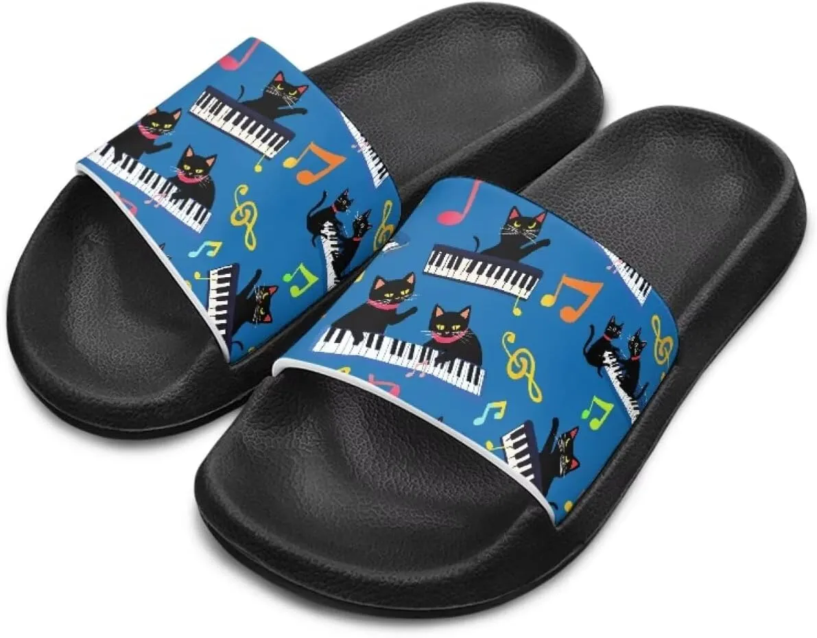Kids Shower Slippers Slip-On Lightweight Pool Open Toe Toddler Summer Sandals for Beach with EVA Sole