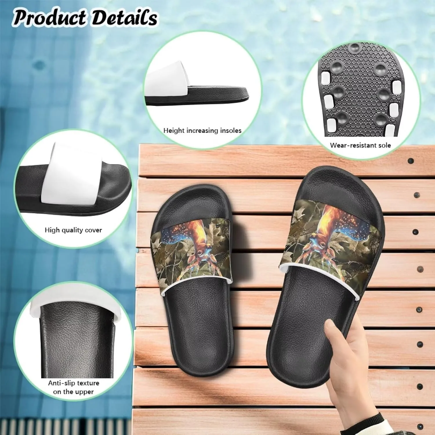 Kids Slide Sandals Waterproof Boys Slide-on Shoes Sandals for Girls