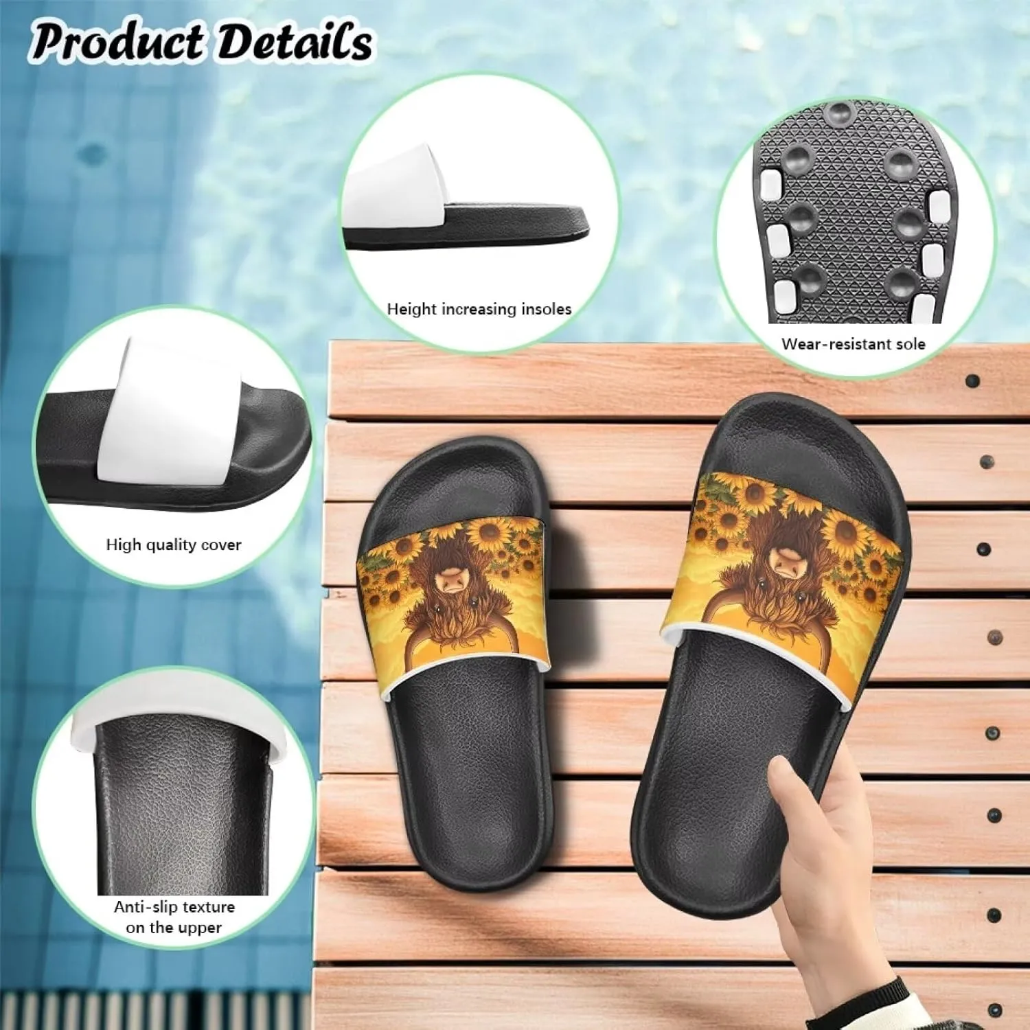Kids Slides Slippers Waterproof Sandals for Girls & Boys Shower Shoes