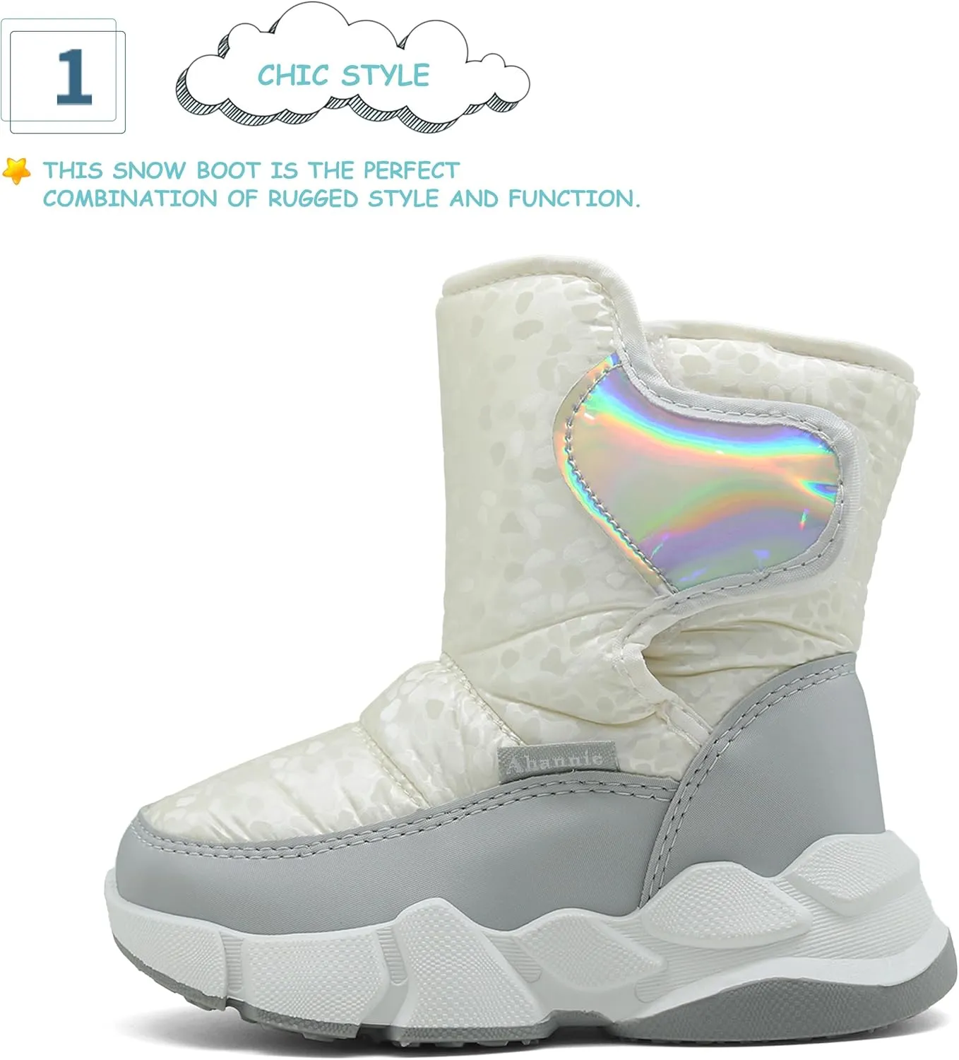Kids Winter Snow Boots Toddler Boys Warm Outdoor Shoes Anti-Slip Easy On/Off (Toddler/Little Kid)