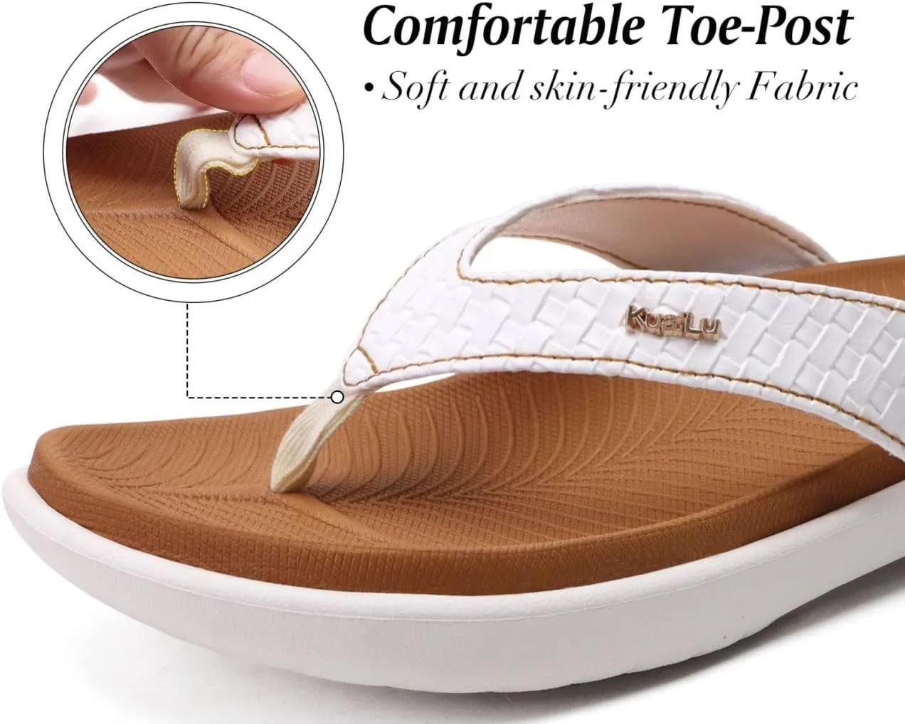 KuaiLu Womens Flip Flops Ladies Yoga Mat Comfortable Walking Thong Sandals With Plantar Fasciitis Arch Support Slip On Indoor Outdoor For Summer