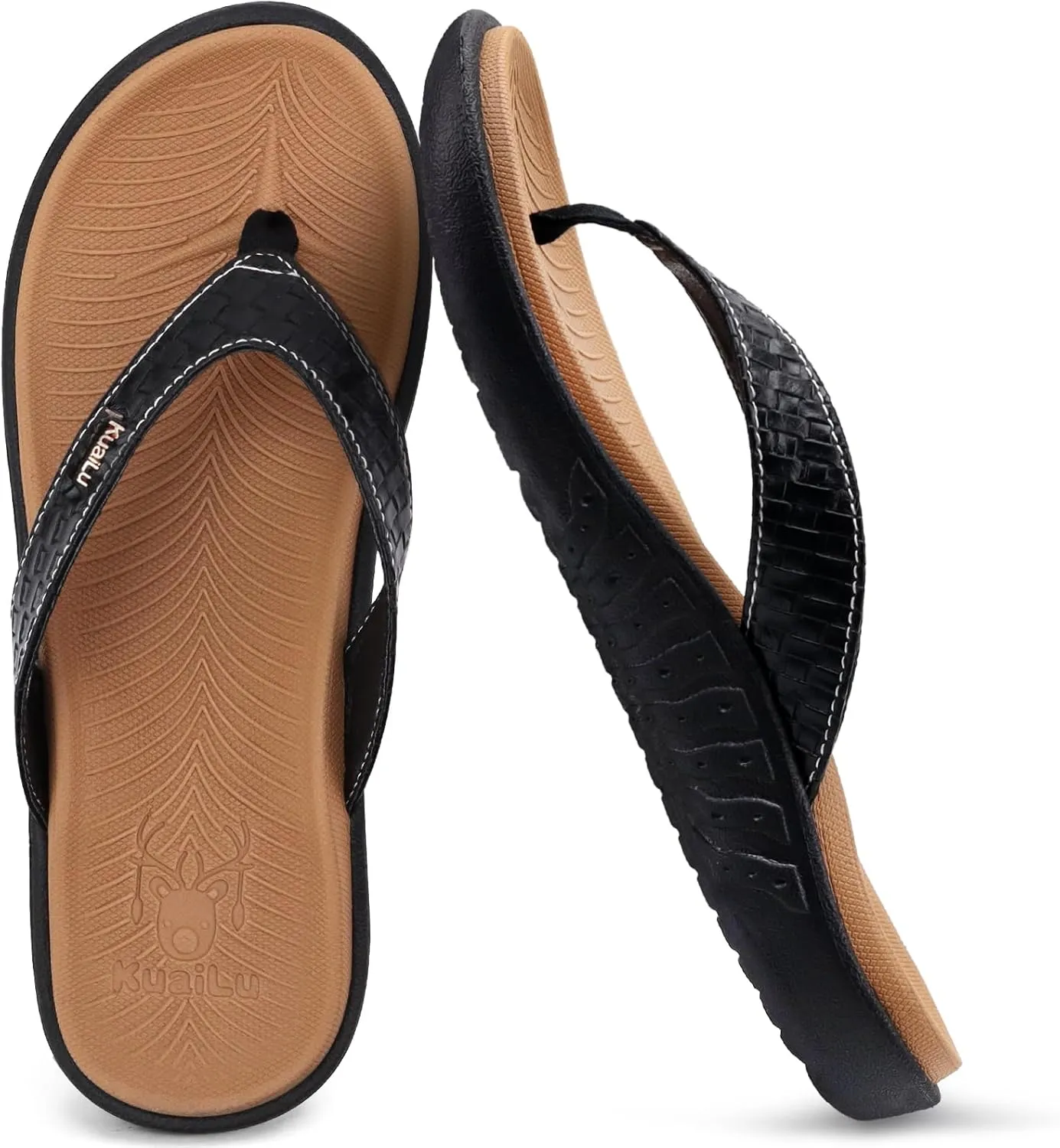 KuaiLu Womens Flip Flops Ladies Yoga Mat Comfortable Walking Thong Sandals With Plantar Fasciitis Arch Support Slip On Indoor Outdoor For Summer