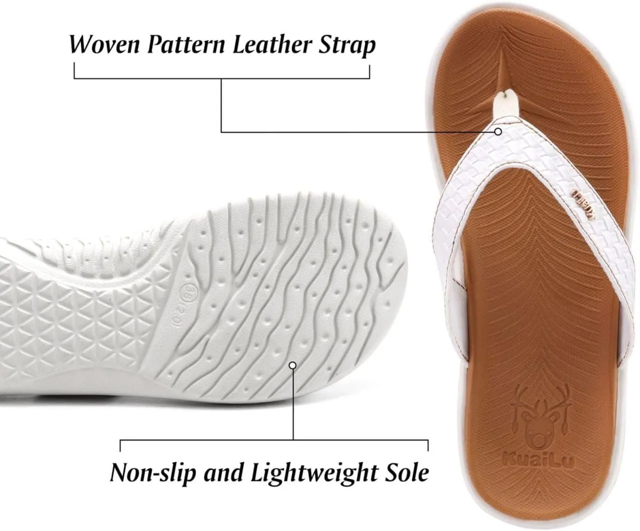 KuaiLu Womens Flip Flops Ladies Yoga Mat Comfortable Walking Thong Sandals With Plantar Fasciitis Arch Support Slip On Indoor Outdoor For Summer