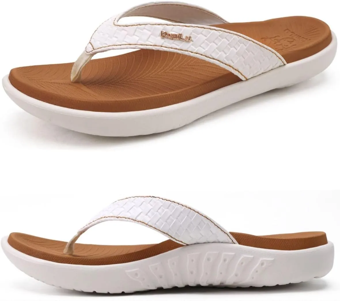KuaiLu Womens Flip Flops Ladies Yoga Mat Comfortable Walking Thong Sandals With Plantar Fasciitis Arch Support Slip On Indoor Outdoor For Summer