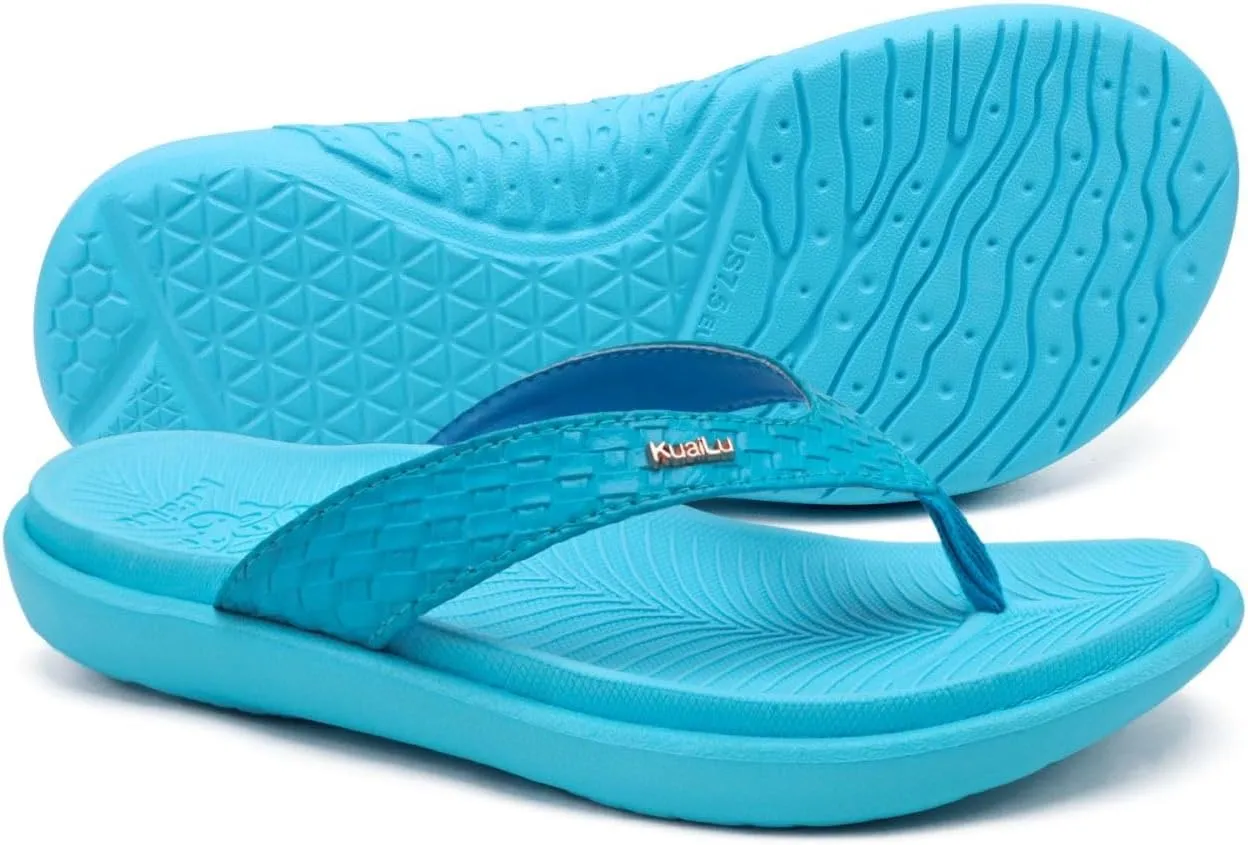 KuaiLu Womens Flip Flops Ladies Yoga Mat Comfortable Walking Thong Sandals With Plantar Fasciitis Arch Support Slip On Indoor Outdoor For Summer
