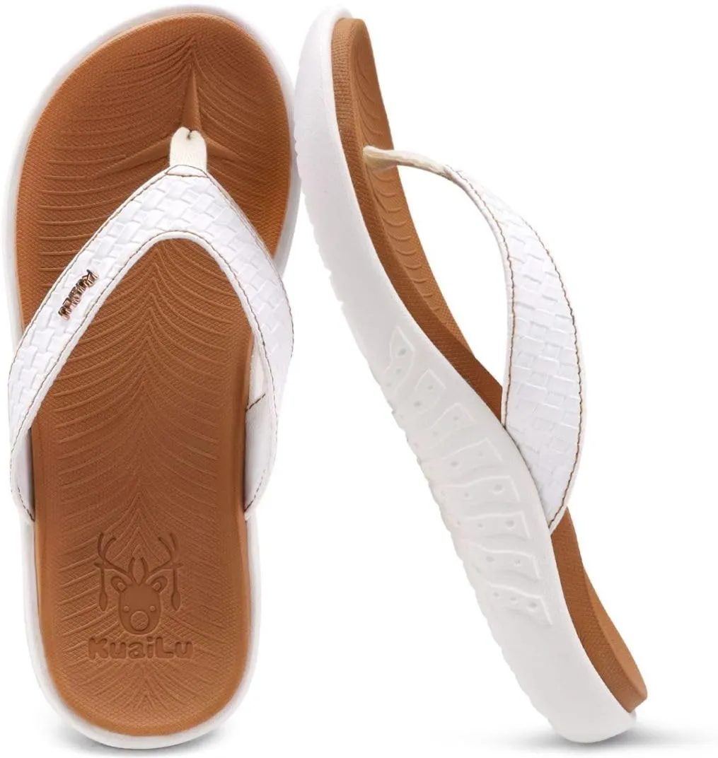 KuaiLu Womens Flip Flops Ladies Yoga Mat Comfortable Walking Thong Sandals With Plantar Fasciitis Arch Support Slip On Indoor Outdoor For Summer