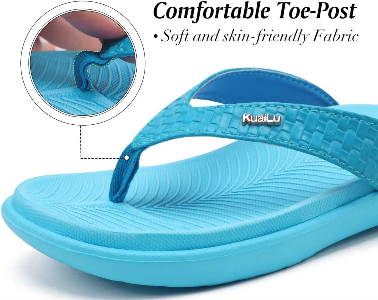 KuaiLu Womens Flip Flops Ladies Yoga Mat Comfortable Walking Thong Sandals With Plantar Fasciitis Arch Support Slip On Indoor Outdoor For Summer