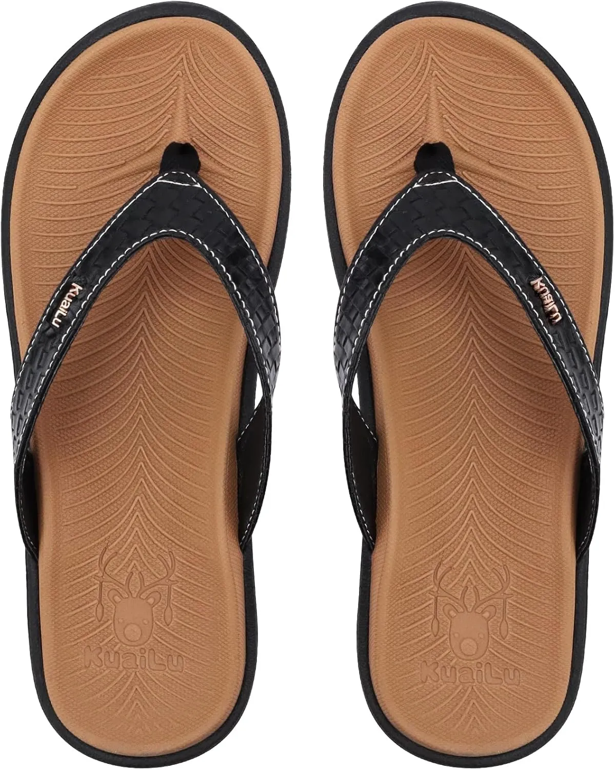 KuaiLu Womens Flip Flops Ladies Yoga Mat Comfortable Walking Thong Sandals With Plantar Fasciitis Arch Support Slip On Indoor Outdoor For Summer