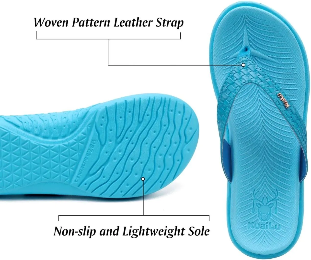 KuaiLu Womens Flip Flops Ladies Yoga Mat Comfortable Walking Thong Sandals With Plantar Fasciitis Arch Support Slip On Indoor Outdoor For Summer