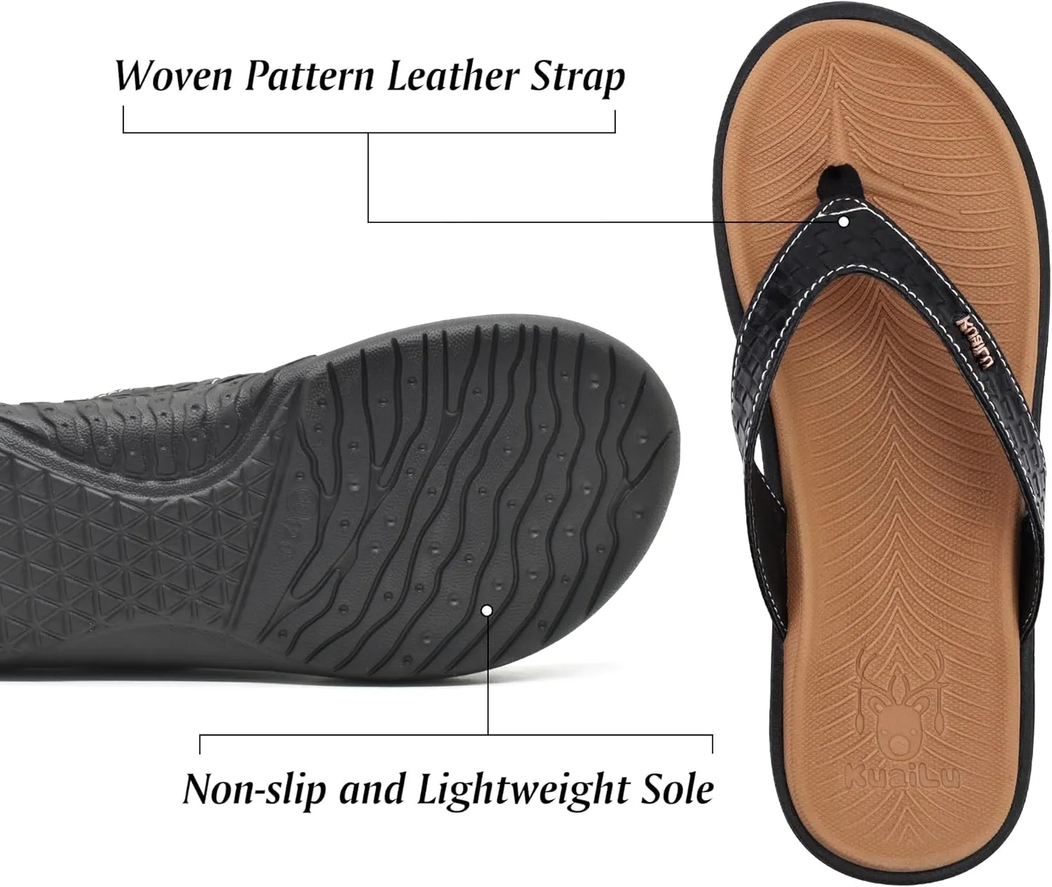 KuaiLu Womens Flip Flops Ladies Yoga Mat Comfortable Walking Thong Sandals With Plantar Fasciitis Arch Support Slip On Indoor Outdoor For Summer