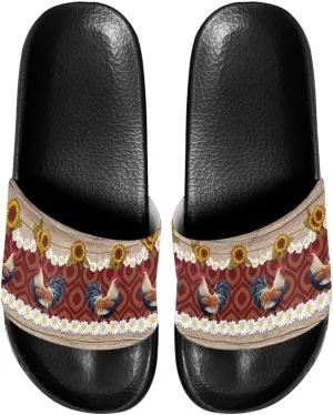 Ladies Pillow House Slide Sandals Open Toe Black Flat Shoes Ultra Cushion Sandals Single Band Bath Shower Shoes Travel-friendly Flip Flops