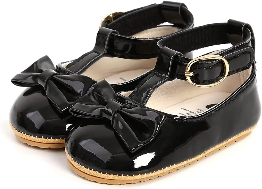 LAFEGEN Baby Girl Shoes Non Slip Soft Sole PU Leather Infant Toddler Mary Jane Flats First Walker Crib Dress Oxford Shoes 3-18 Months