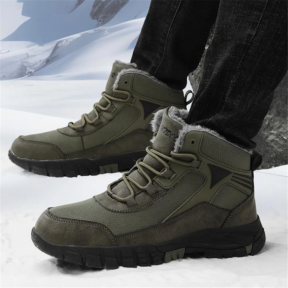 LEADER SHOW Men's Outdoor Walking Snow Boots Waterproof Fur Lined Winter Sneaker Warm Shoes
