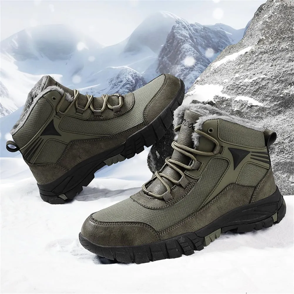 LEADER SHOW Men's Outdoor Walking Snow Boots Waterproof Fur Lined Winter Sneaker Warm Shoes