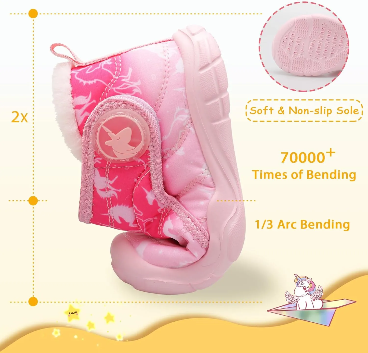 LeIsfIt Toddler Boots Girls Boys Winter Boots Cozy Fleece Snow Boots Indoor Outdoor Warm Shoes