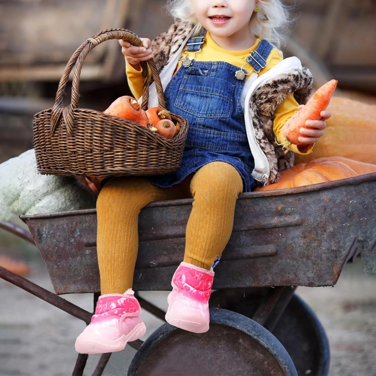 LeIsfIt Toddler Boots Girls Boys Winter Boots Cozy Fleece Snow Boots Indoor Outdoor Warm Shoes