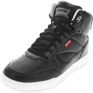 Levi's Womens Venice Synthetic Leather Casual High Top Sneaker Shoe, Black/Grey/Blue, 9 M