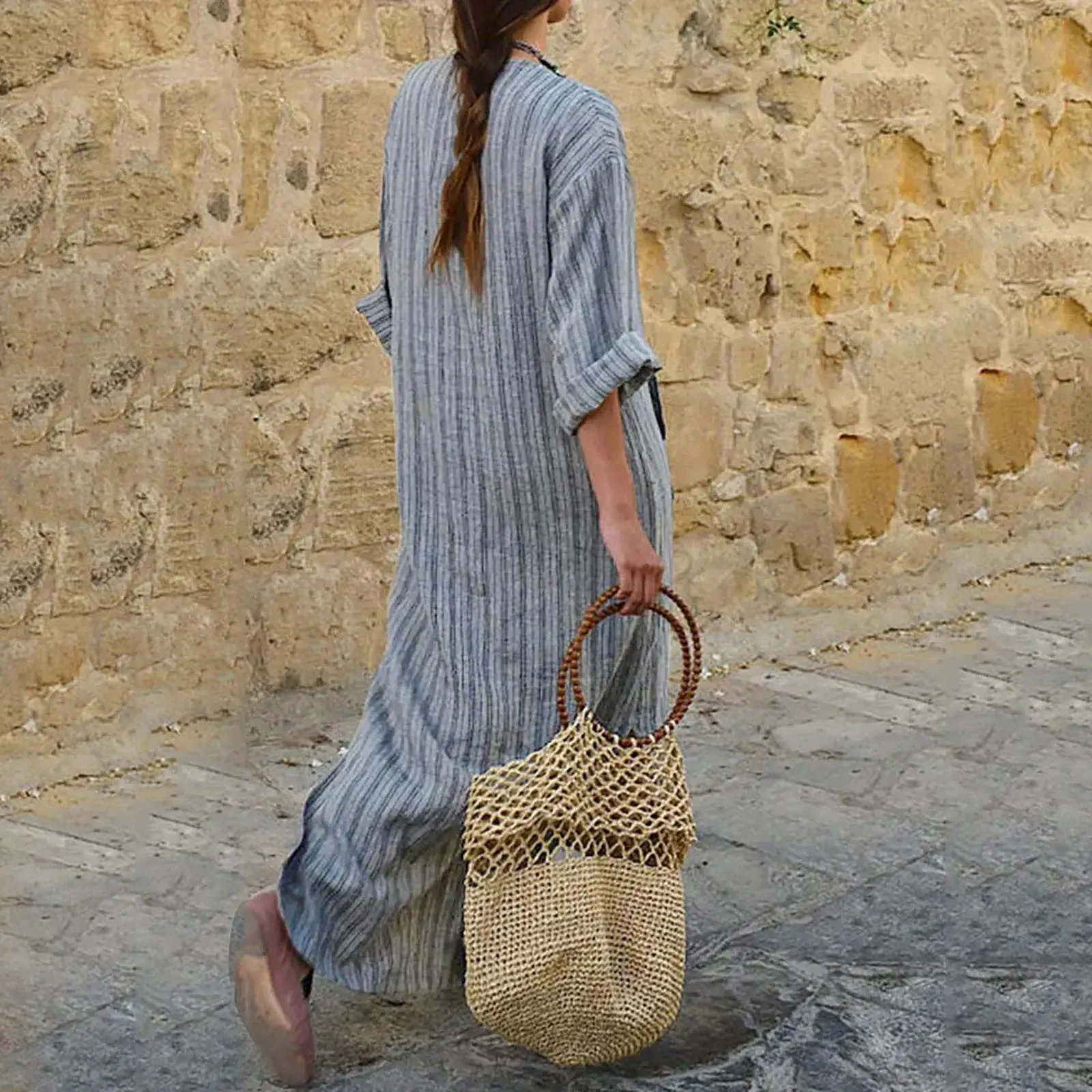 Linen Kaftan Dress | Maxi Length | Boho & Breezy