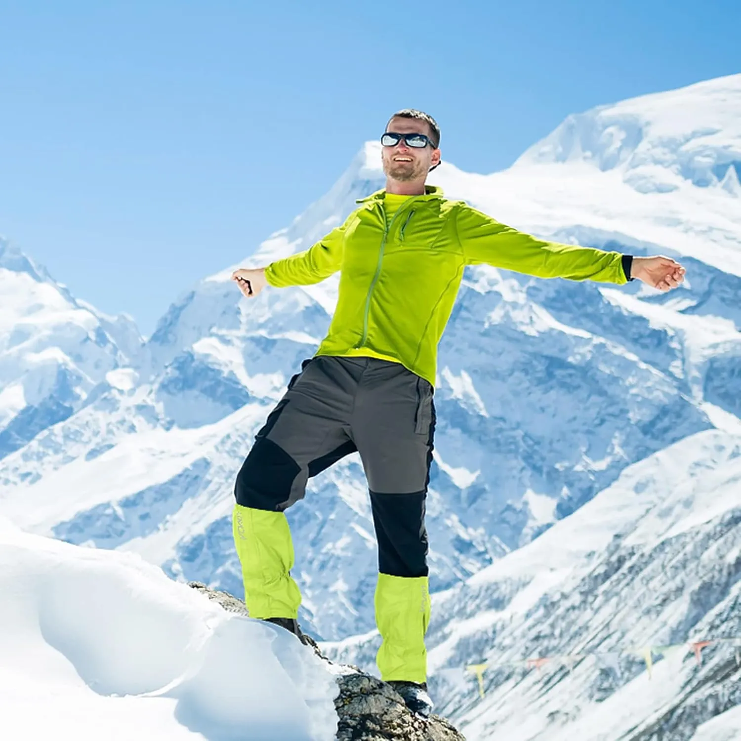 Lixada Leg Gaiters, Boot Gaiters Waterproof Leg Gaiters Snow Boot Gaiters for Hiking Walking Hunting Climbing Snowshoeing
