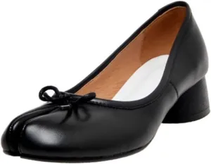 Loafers for Women Women's Leather Split Toe Round Low Heels Shoes with Bowknot Spring Pumps for Ladies