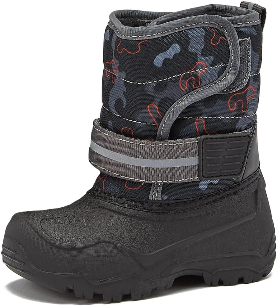 LONDON FOG Dex Boys and Girls Snow Boots - Insulated Waterproof Winter Kids Snow Boots - Size Toddler, Little Kid and Big Kid, Black, Navy and Pink Winter Boots for Boys and Girls