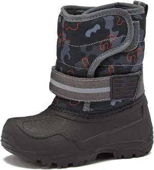 LONDON FOG Dex Boys and Girls Snow Boots - Insulated Waterproof Winter Kids Snow Boots - Size Toddler, Little Kid and Big Kid, Black, Navy and Pink Winter Boots for Boys and Girls