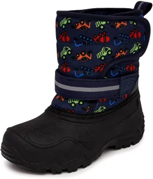LONDON FOG Dex Boys and Girls Snow Boots - Insulated Waterproof Winter Kids Snow Boots - Size Toddler, Little Kid and Big Kid, Black, Navy and Pink Winter Boots for Boys and Girls