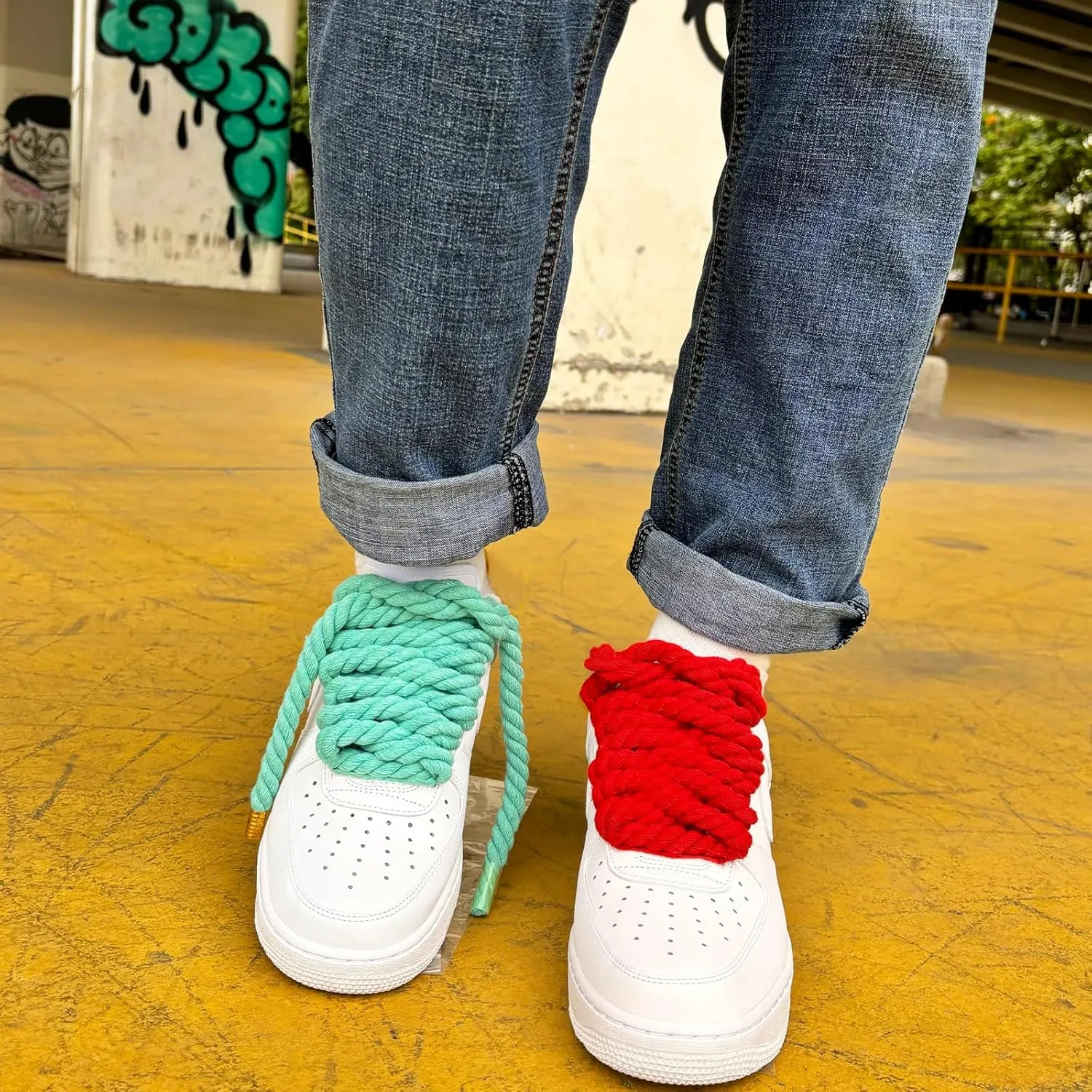 Lopau Thick Rope Shoe Laces for Air Force 1, Dont Punch DIY Chunky Jumbo Shoelaces for Dunk,Air Jordan,AF1 Sneakers