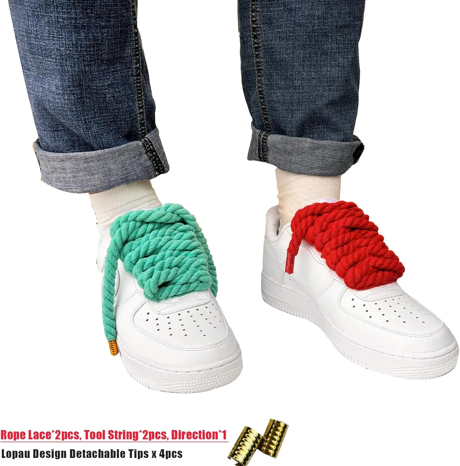Lopau Thick Rope Shoe Laces for Air Force 1, Dont Punch DIY Chunky Jumbo Shoelaces for Dunk,Air Jordan,AF1 Sneakers