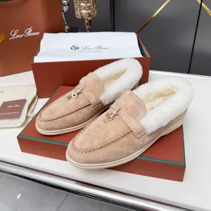 LP Summer Charm Walk Loafer Beige Suede Lamb Fur