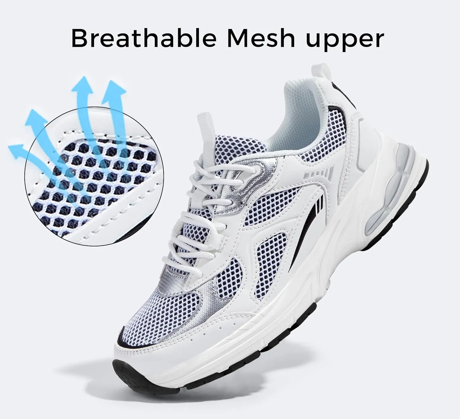 LUCKY STEP Women's Platform Chunky Fashion Sneakers Mesh Casual Running Tennis Workout Sport Work Trendy Athletic Walking Shoes