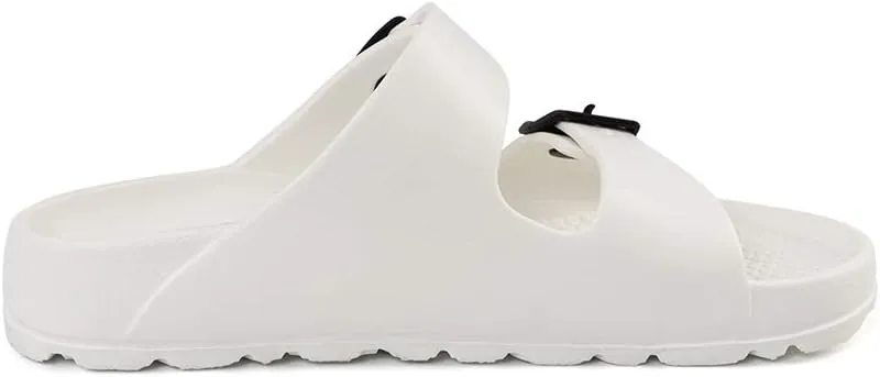 Luffymomo Adjustable Slip on Eva Double Buckle Slides Comfort Footbed Thong Sandals for Womens