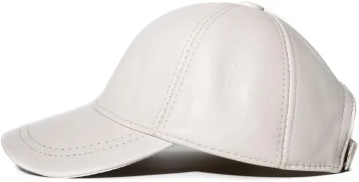 Lukkizara Genuine Real Lambskin Leather Unisex Baseball Cap - 100% Lambskin Adjustable