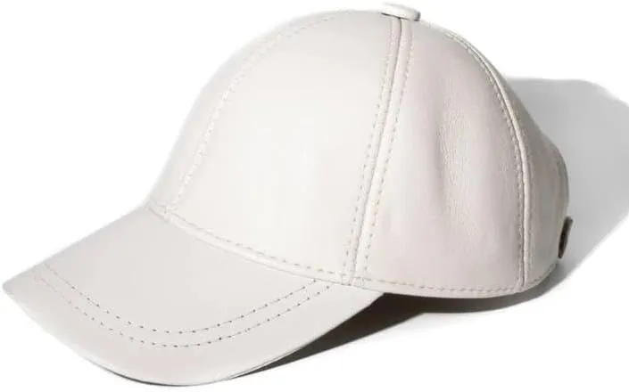 Lukkizara Genuine Real Lambskin Leather Unisex Baseball Cap - 100% Lambskin Adjustable