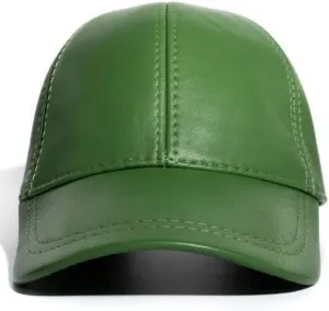 Lukkizara Genuine Real Lambskin Leather Unisex Baseball Cap - 100% Lambskin Adjustable
