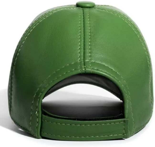 Lukkizara Genuine Real Lambskin Leather Unisex Baseball Cap - 100% Lambskin Adjustable
