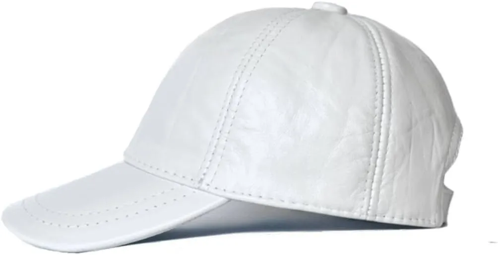 Lukkizara Genuine Real Lambskin Leather Unisex Baseball Cap - 100% Sheepskin Adjustable