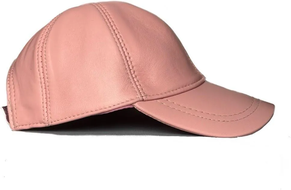 Lukkizara Genuine Real Lambskin Leather Unisex Baseball Cap - 100% Sheepskin Adjustable