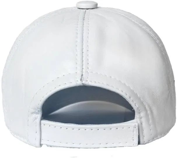 Lukkizara Genuine Real Lambskin Leather Unisex Baseball Cap - 100% Sheepskin Adjustable