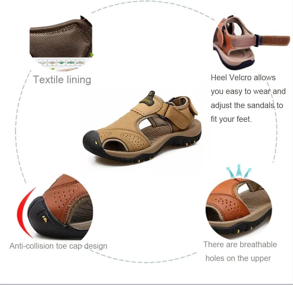 Maesty Mens Hiking Sandals Summer Athletic Comfortable Slippers Waterproof?Breathable Outdoor Sports Beach Shoes