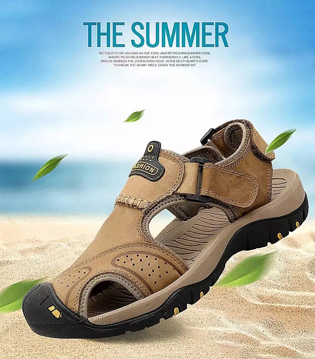 Maesty Mens Hiking Sandals Summer Athletic Comfortable Slippers Waterproof?Breathable Outdoor Sports Beach Shoes