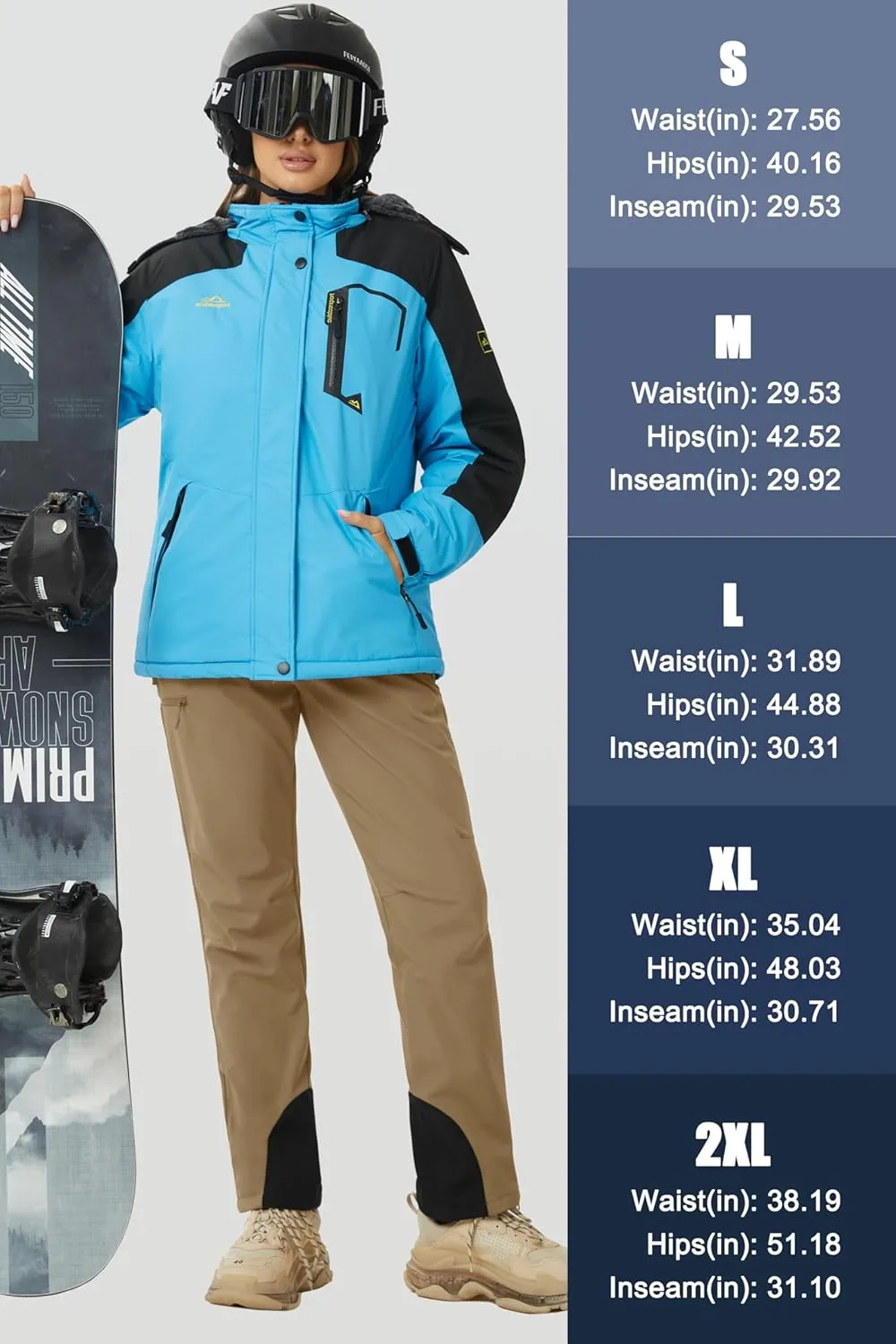 MAGCOMSEN Women's Fleece Lined Winter Hiking Pants Waterproof Insulated Ski Snow Pants Outdoor Hunting Softshell Pants